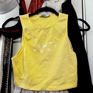 Buttery yellow cropped tank from tiger mist